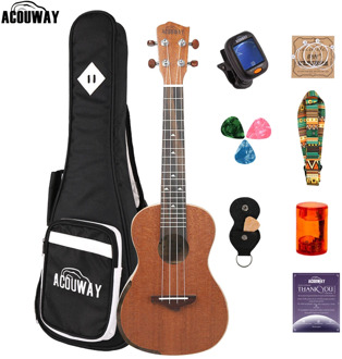 Acouway Ukulele concert Soprano tenor ukulele 21" 24" 26" Sapele ukulele Ukelele Aquila string optinal ukulele Bag Tuner Strap