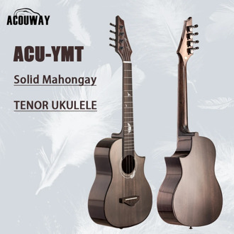 ACOUWAY YMT 26inch Cutaway Ukulele Tenor Ukelele ukalele 2A Solid Mahogany top glossy finish Canada D'Addario string for profess