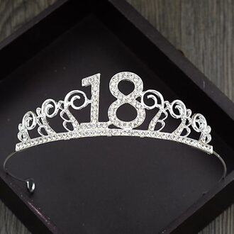 Acrddk Barokke 18 Jaar Oud Verjaardag Crown Party Tiara Hoofddeksel Hoofd Sieraden Verjaardagsfeestje Diadeem Goud Haar Accessoires Sl zilver