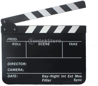 Acryl Clapperboard Tv Film Movie Video Clapboard Cut Actie Zwarte Bord Met Kleurrijke Streep Slate Pack Van 1