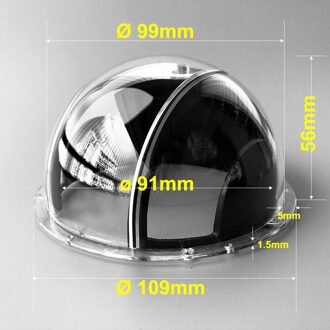 Acryl Clear Dome Cover Optische Bal Case Beveiliging Cctv Camera Behuizing Met Zwarte Ronde Plastic Cap Voor Wifi Ip Dome ptz Camera