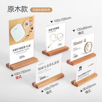 Acryl Display Stand Set Tafel L-Vormige Tafel Teken Hoge Grondstoffen Prijs Display Creatieve Verticale T-vormige Display Stan 100x100MM