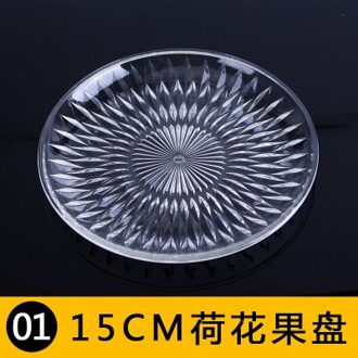 Acryl Fruitschaal Ktv Bar Fruitschaal Plastic Bar Europese Stijl Transparante Creatieve Woonkamer Snoep Snack Taart Plaat transparant 15cm