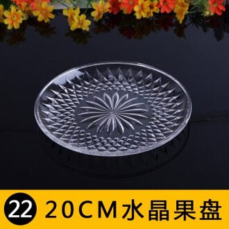 Acryl Fruitschaal Ktv Bar Fruitschaal Plastic Bar Europese Stijl Transparante Creatieve Woonkamer Snoep Snack Taart Plaat transparant 20cm