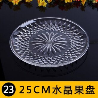 Acryl Fruitschaal Ktv Bar Fruitschaal Plastic Bar Europese Stijl Transparante Creatieve Woonkamer Snoep Snack Taart Plaat transparant 25cm