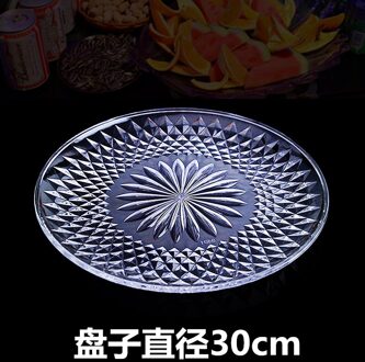 Acryl Fruitschaal Ktv Bar Fruitschaal Plastic Bar Europese Stijl Transparante Creatieve Woonkamer Snoep Snack Taart Plaat transparant 30cm