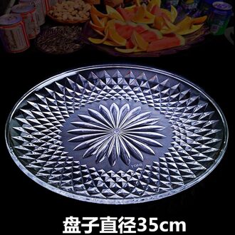 Acryl Fruitschaal Ktv Bar Fruitschaal Plastic Bar Europese Stijl Transparante Creatieve Woonkamer Snoep Snack Taart Plaat transparant 35cm
