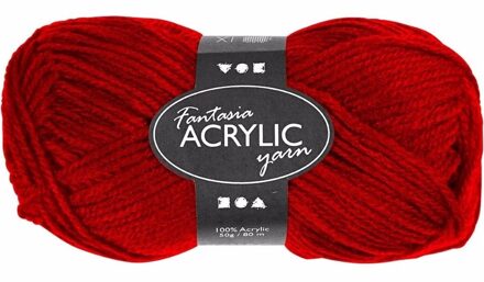 Acryl garen - rood - bolletje - 80 meter - Breien/haken en knutselen