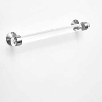 Acryl Handdoek Bar (Gepolijst Messing, Satijn Messing Of Nikkel) traditionele End Beugel-Lucite Handdoek Bar-Handdoek Bar-Handdoekenrek-Luxholdu 50 cm zilver