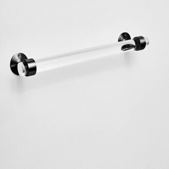 Acryl Handdoek Bar (Gepolijst Messing, Satijn Messing Of Nikkel) traditionele End Beugel-Lucite Handdoek Bar-Handdoek Bar-Handdoekenrek-Luxholdu 50 cm zwart