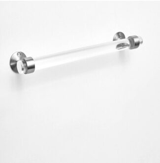 Acryl Handdoek Bar (Gepolijst Messing, Satijn Messing Of Nikkel) traditionele End Beugel-Lucite Handdoek Bar-Handdoek Bar-Handdoekenrek-Luxholdu 60 cm zilver