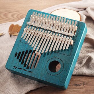 Acryl Kalimba Duim Piano Voor Kinderen Volwassenen Transparante 17 Toetsen Vinger Piano Hoge Hout Mahonie Body Muziekinstrument blauw Radio