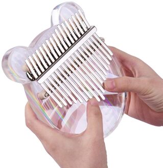 Acryl Kalimba Duim Piano Voor Kinderen Volwassenen Transparante 17 Toetsen Vinger Piano Hoge Hout Mahonie Body Muziekinstrument regenboog kristal beer