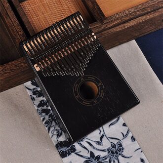 Acryl Kalimba Duim Piano Voor Kinderen Volwassenen Transparante 17 Toetsen Vinger Piano Hoge Hout Mahonie Body Muziekinstrument zwart Circle