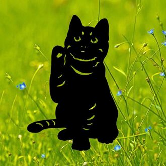 Acryl Kat Tuinbeelden Zwarte Kat Silhouet Kat Decoratieve Tuin Stakes