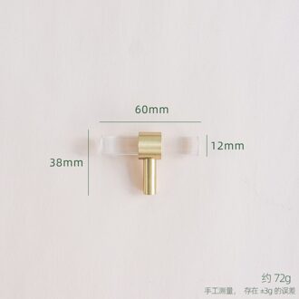 Acryl Messing Strip Handvat Moderne Minimalistische Kast Golden Transparante Lade Garderobemeubilair Licht Luxe Deurklink single hole