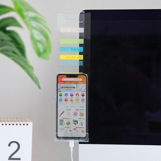 Acryl Monitor Bericht Memo Board Voor Sticky Notes Transparant Naam Card Telefoon Houder Desktop Storage Rack links