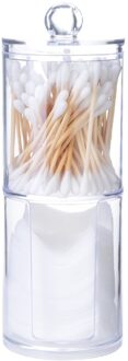 Acryl Multifunctionele Ronde Qtip Container Cosmetische Make-Up Wattenschijfje Organizer Sieraden Opbergdoos Houder En Snoep Potten TwoInOne