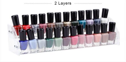 Acryl Nagellak Display Organizer 2-3-4-5-6-7 Layer Manicure Cosmetica Sieraden display Standhouder Helder Acryl Make-Up Doos 2 layers
