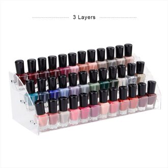 Acryl Nagellak Display Organizer 2-3-4-5-6-7 Layer Manicure Cosmetica Sieraden display Standhouder Helder Acryl Make-Up Doos 3 layers