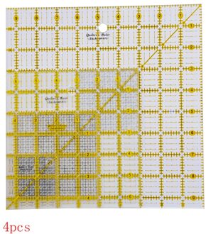 Acryl Quilters Heerser 2.5, 4.5, 6.5, en 9.5 Inch Vierkante Heersers Set Van 4 Patchwork Liniaal Inch (QR-07S-ABCD) Inch Heerser