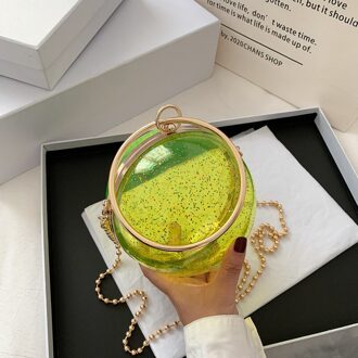 Acryl Ronde Bal Schoudertas Voor Vrouwen Komen Crossbody Tassen Met Ketting Transparant Avond Clutch Pvc Handtassen 1