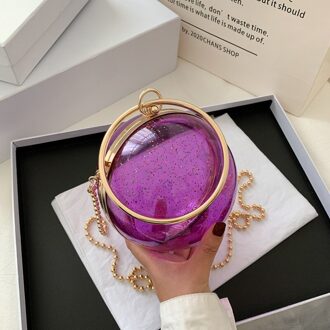 Acryl Ronde Bal Schoudertas Voor Vrouwen Komen Crossbody Tassen Met Ketting Transparant Avond Clutch Pvc Handtassen 3