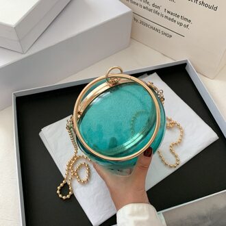 Acryl Ronde Bal Schoudertas Voor Vrouwen Komen Crossbody Tassen Met Ketting Transparant Avond Clutch Pvc Handtassen 4