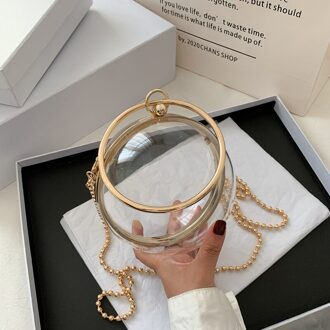 Acryl Ronde Bal Schoudertas Voor Vrouwen Komen Crossbody Tassen Met Ketting Transparant Avond Clutch Pvc Handtassen 6