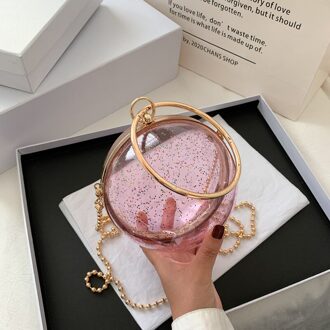 Acryl Ronde Bal Schoudertas Voor Vrouwen Komen Crossbody Tassen Met Ketting Transparant Avond Clutch Pvc Handtassen 7