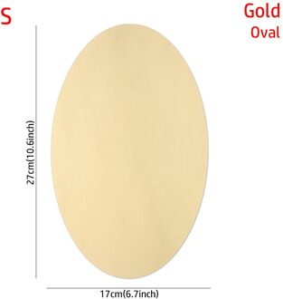 Acryl Spiegel Stickers Spiegel Muurstickers Reflecterende Glas Decals Ovale Rechthoek Muur Art Badkamer Woonkamer Woondecoratie goud ovaal S