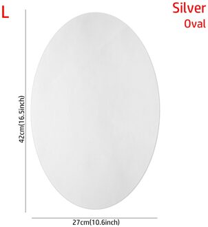 Acryl Spiegel Stickers Spiegel Muurstickers Reflecterende Glas Decals Ovale Rechthoek Muur Art Badkamer Woonkamer Woondecoratie zilver ovaal L