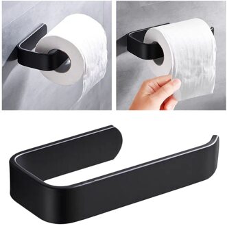 Acryl Toiletrolhouder Tissue Rack Wandmontage Badkamer Keuken Rolhouder Papier Tissue Rack Haak Moderne Zwarte Hanger