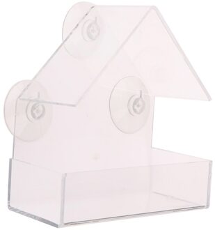 Acryl Transparant Vogel Feeders Lade Vogel Feeder Venster Bekijken Birdhouse Huisdier Water Feeder Zuignap Mount Huis Type Feeder
