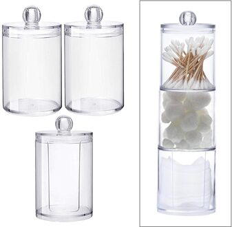 Acryl Transparante Wattenstaafje Pads Opslag Houder Dressoir Make Verwijderaars Case Display Organizer Met Deksels opslagruimte doos Covers