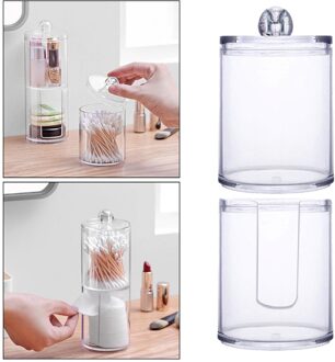 Acryl Transparante Wattenstaafje Pads Opslag Houder Dressoir Make Verwijderaars Case Display Organizer Met Deksels opslagruimte doos hoes