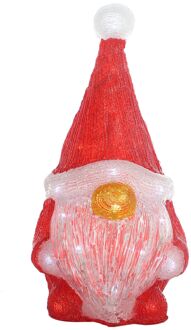 Acryl Verlichte Kerstman Verlichte Cadeaudoos - 30 Led's - Wit - 38cm - Binnen