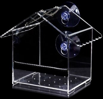Acryl Vogel Feeder Familie Opknoping Venster Vogel Feeder Transparant Vogel Outdoor 85LA