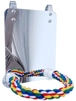 Acryl Vogel Spiegel Met Touw Zitstokken Vogel Speelgoed Schommel Comfy Baars Voor Parkiet