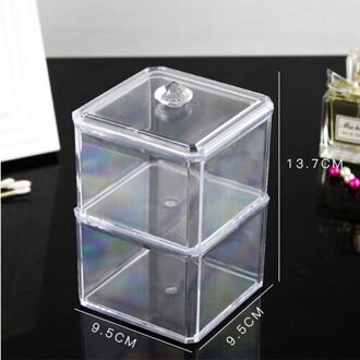 Acryl Wattenstaafje Make Organizer Opbergdoos Wattenschijfje Houder Draagbare Container Cosmetica Organisator Storage Case C64