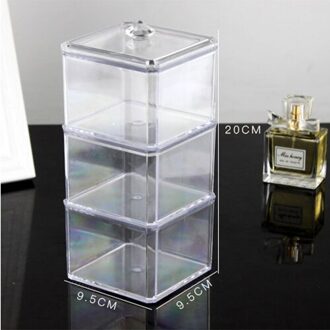 Acryl Wattenstaafje Make Organizer Opbergdoos Wattenschijfje Houder Draagbare Container Cosmetica Organisator Storage Case C65