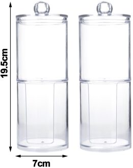 Acryl Wattenstaafje Opbergdoos Multifunctionele Ronde Qtip Opslag Container Cosmetische Make-Up Wattenschijfje Organisator Sieraden Houder 2 stk type A