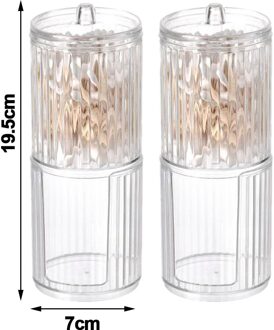 Acryl Wattenstaafje Opbergdoos Multifunctionele Ronde Qtip Opslag Container Cosmetische Make-Up Wattenschijfje Organisator Sieraden Houder 2 stk type B