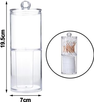 Acryl Wattenstaafje Opbergdoos Multifunctionele Ronde Qtip Opslag Container Cosmetische Make-Up Wattenschijfje Organisator Sieraden Houder L type A
