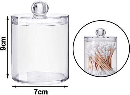Acryl Wattenstaafje Opbergdoos Multifunctionele Ronde Qtip Opslag Container Cosmetische Make-Up Wattenschijfje Organisator Sieraden Houder S type A
