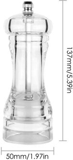 Acryl Zout Pepermolen Grinder Handleiding Pepermolen Transparante Slijpen Tool Pepermolen Tool Grijs