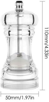 Acryl Zout Pepermolen Grinder Handleiding Pepermolen Transparante Slijpen Tool Pepermolen Tool Ivoor