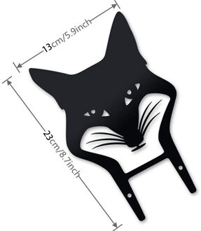 Acryl Zwart Peep Kat Tuin Outdoor Decoratie Fence Yard Kat Accessoires Rood