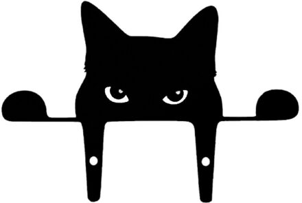 Acryl Zwart Peep Kat Tuin Outdoor Decoratie Fence Yard Kat Accessoires wit