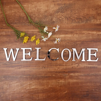 Acrylic English Letters Wall Sticker 3D DIY Personalized Name Self-adhesive Mirror Stickers for Wedding Birthday Home Decor